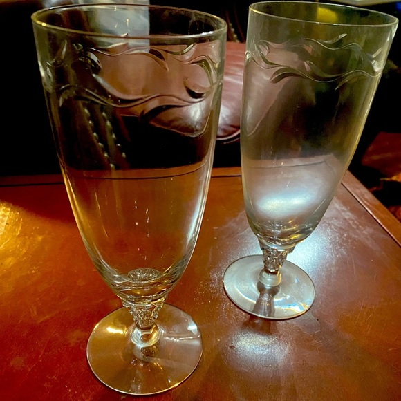 Vintage Tiffin Crystal Set of 5 Ice Tea Glasses - Picture 2 of 7